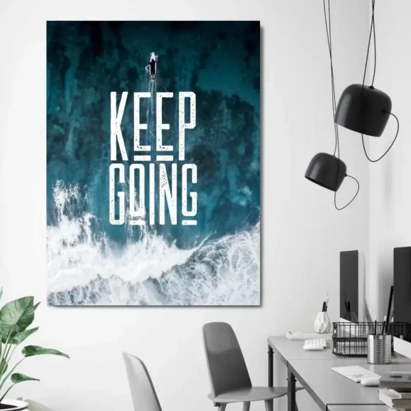 Expédition Rapide Keep Going Motivational Canvas schilderij - 20 x 30 cm