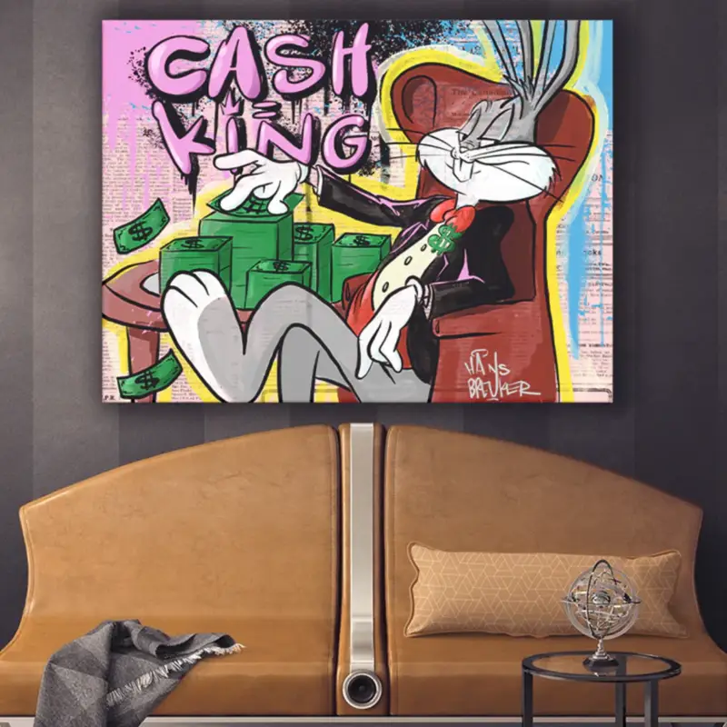 Acheter Direct The Cash King Canvas schilderij - 50 x 75 cm