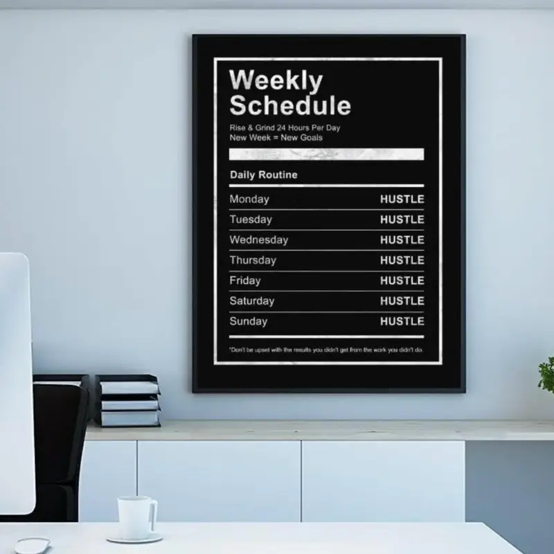 Top Vente The Hustle Schedule Canvas schilderij - 40 x 60 cm