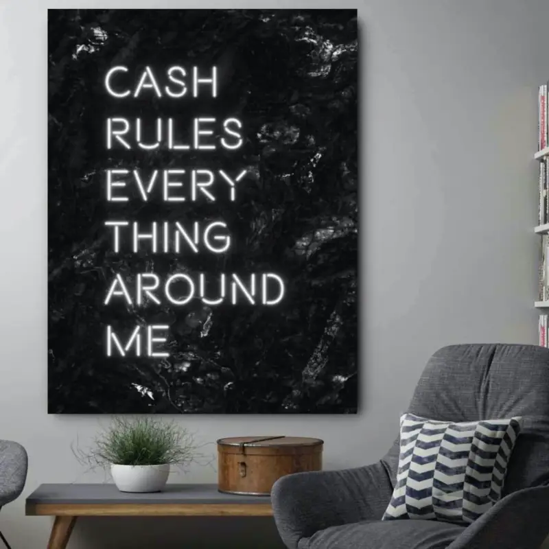 Cash Rules Canvas schilderij - 40 x 60 cm Commander Vite