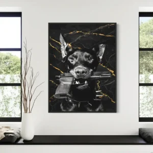 The Security Dog Canvas schilderij - 90 x 60 cm Promotion Saisonnière