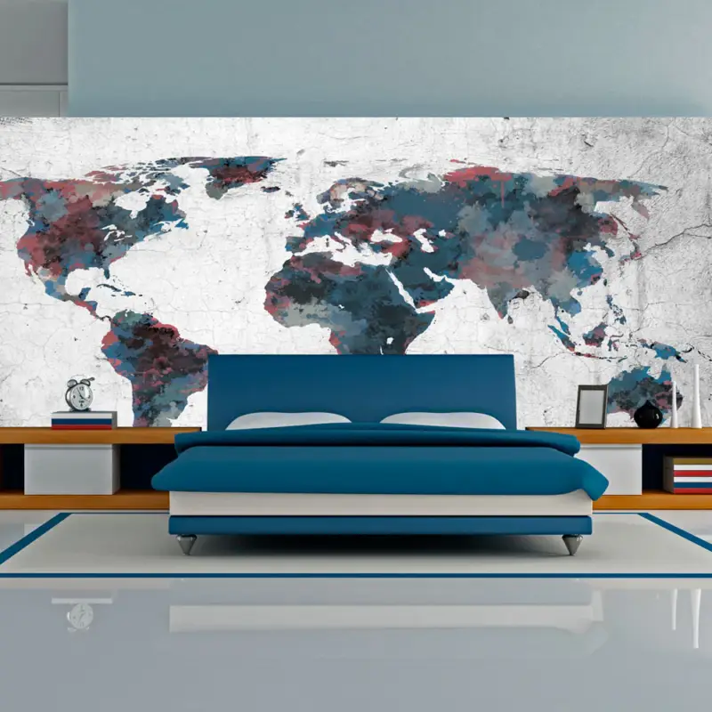 Produit De Marque Fotobehang XXL - World map on the wall - 550x270