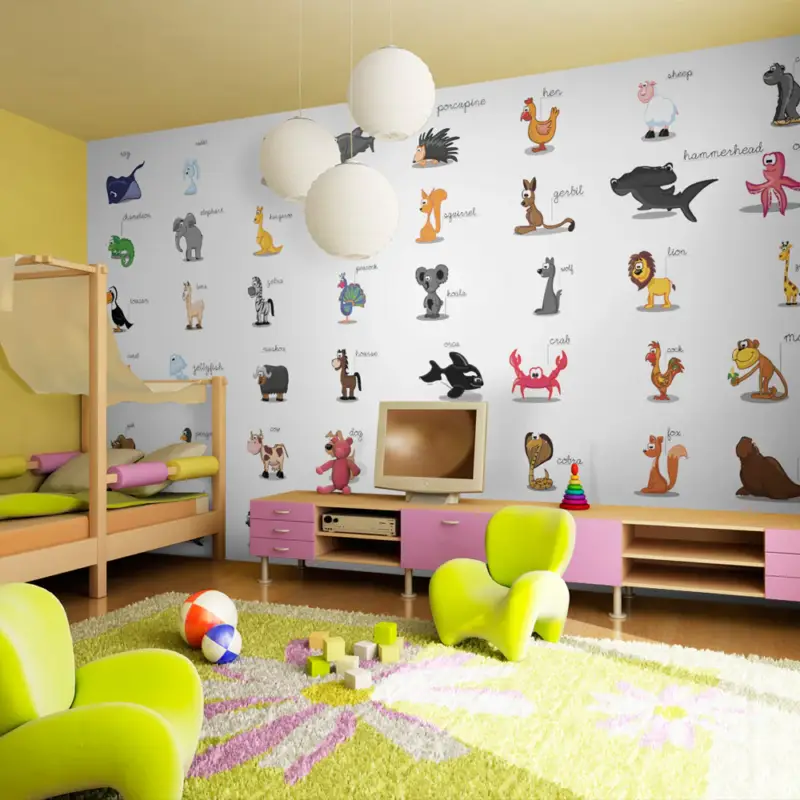 Nouveauté Fotobehang XXL - Learning by playing (animals) - 550x270
