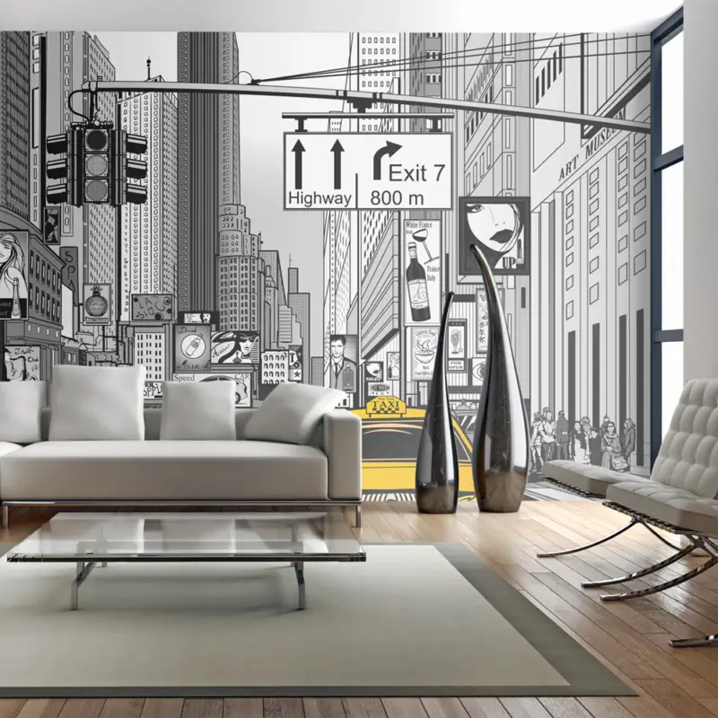 Fotobehang XXL - Gele taxi's in NYC - 550x270 Soldes