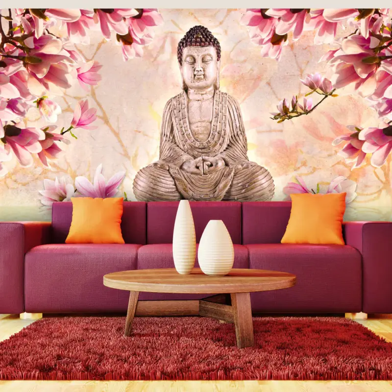 Produit De Marque Fotobehang XXL - Boeddha en magnolia - 550x270