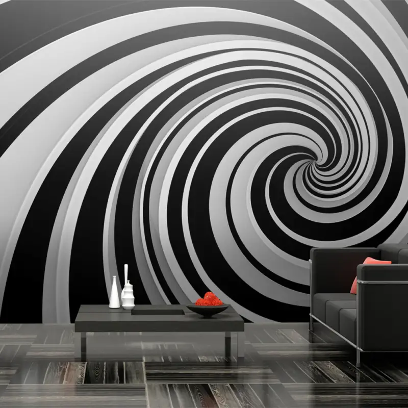 Expédié Aujourd’hui Fotobehang XXL - Black and white swirl - 550x270