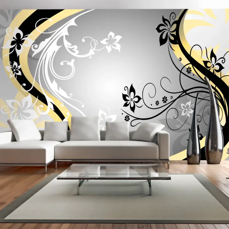 Super Prix Fotobehang XXL - Art-flowers (yellow) - 500x280