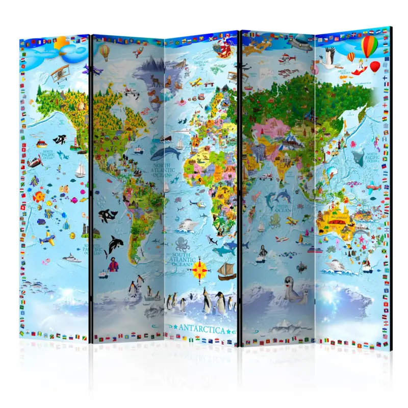 Kamerscherm - World Map for Kids II [Room Dividers] - 225x172 Promotion