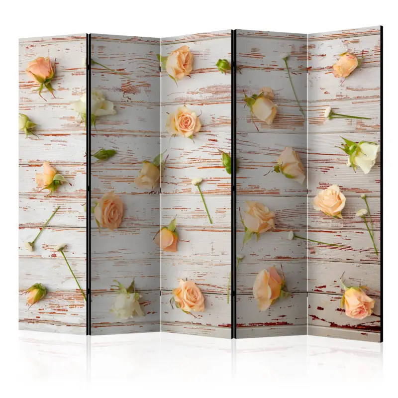 Vente Directe Kamerscherm - Wood & Roses II [Room Dividers] - 225x172