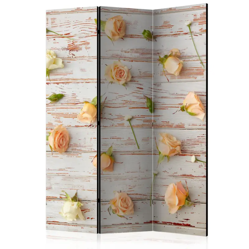 Kamerscherm - Wood & Roses [Room Dividers] - 135x172 Quantité Limitée