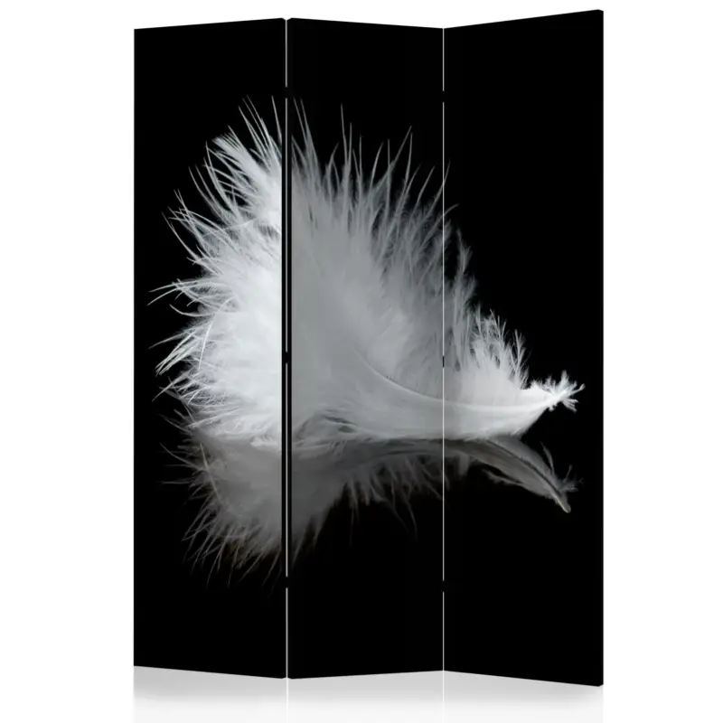 Kamerscherm - White feather [Room Dividers] - 135x172 Petit Prix