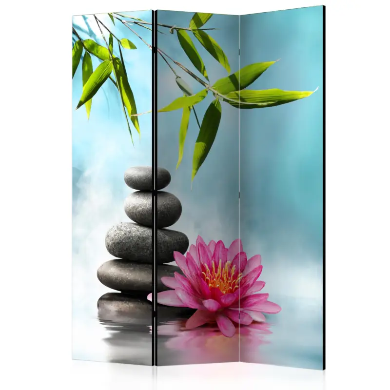Réduction Kamerscherm - Water Lily and Zen Stones [Room Dividers] - 135x172