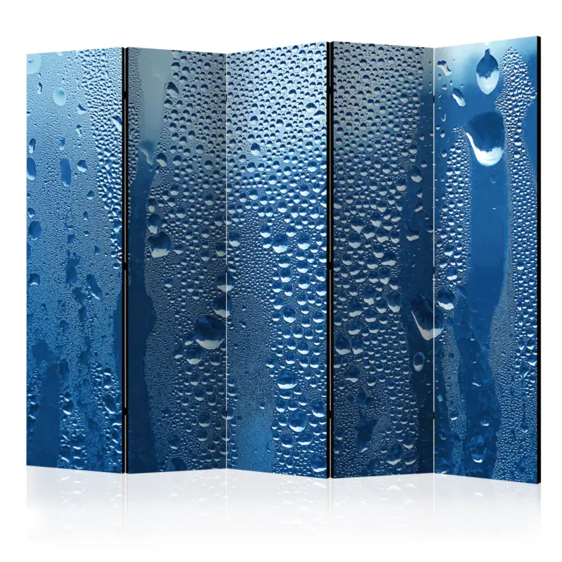 Kamerscherm - Water drops on blue glass II [Room Dividers] - 225x172 Meilleur Choix