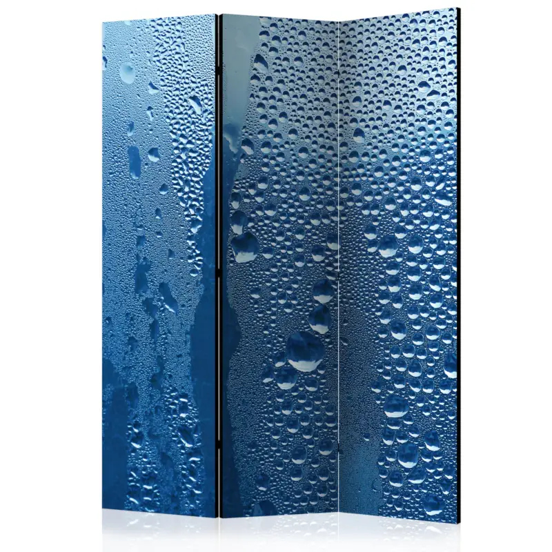 Offre Du Jour Kamerscherm - Water drops on blue glass [Room Dividers] - 135x172