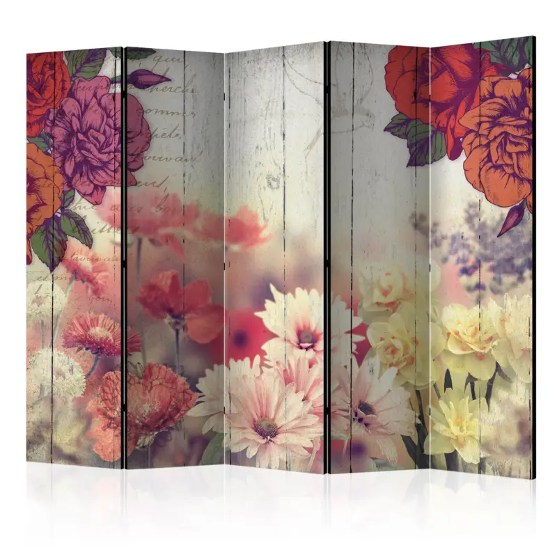 Kamerscherm - Vintage Flowers II [Room Dividers] - 225x172 Vente Directe