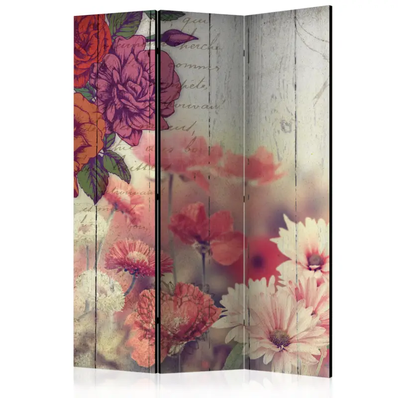 Kamerscherm - Vintage Flowers [Room Dividers] - 135x172 Prix Cassé