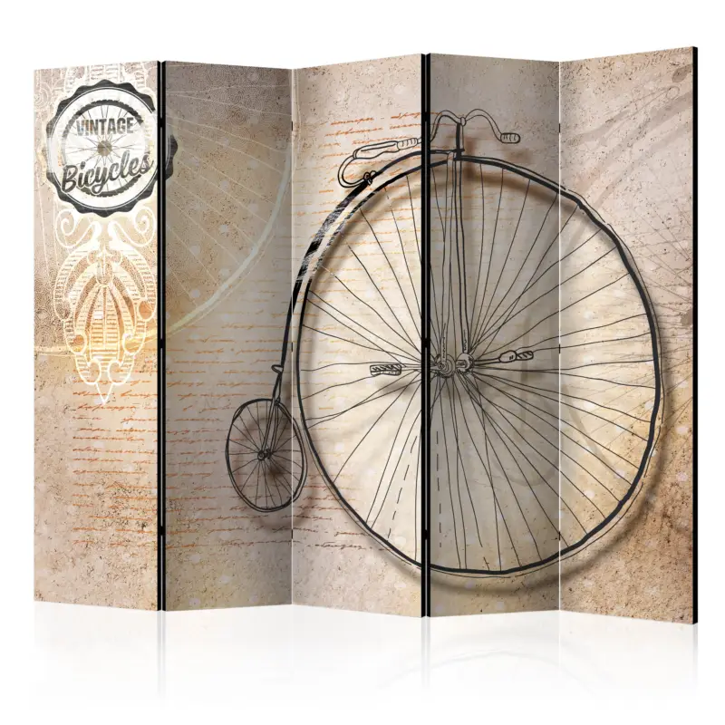 Kamerscherm - Vintage bicycles - sepia II [Room Dividers] - 225x172 Nouveauté