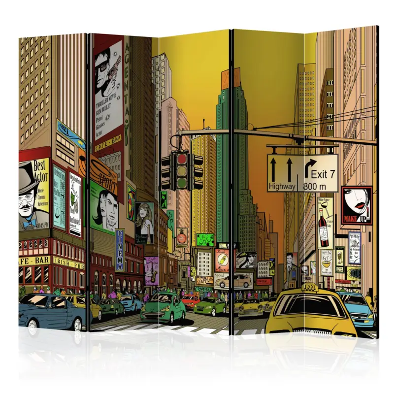 Prix Cassé Kamerscherm - Vibrant city - NY II [Room Dividers] - 225x172