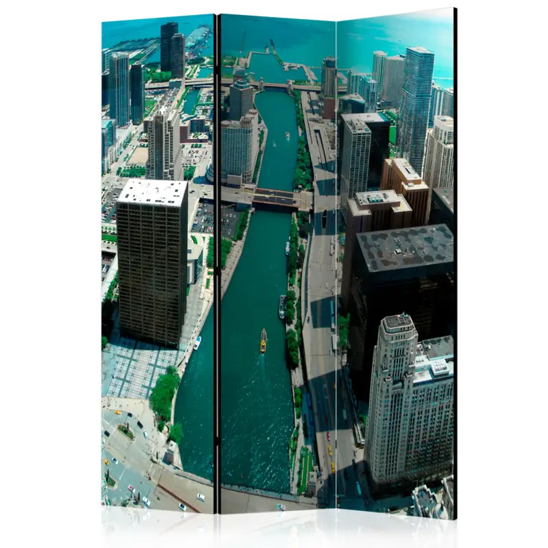 Kamerscherm - Urban architecture of Chicago [Room Dividers] - 135x172 Satisfait Ou Remboursé
