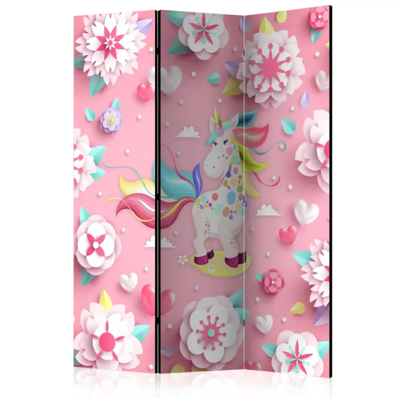 Certifié Kamerscherm - Unicorn on Flowerbed [Room Dividers] - 135x172