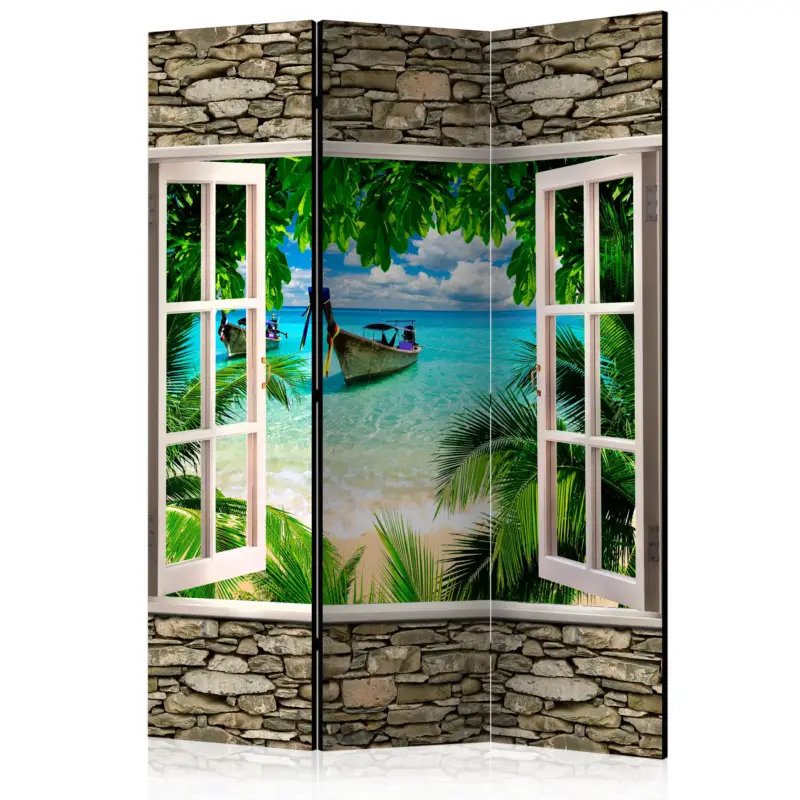 Kamerscherm - Tropical Beach [Room Dividers] - 135x172 Populaire