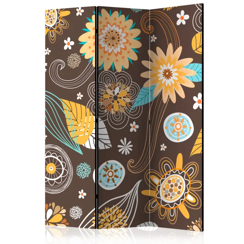 Kamerscherm - Transparent flowers [Room Dividers] - 135x172 Marque