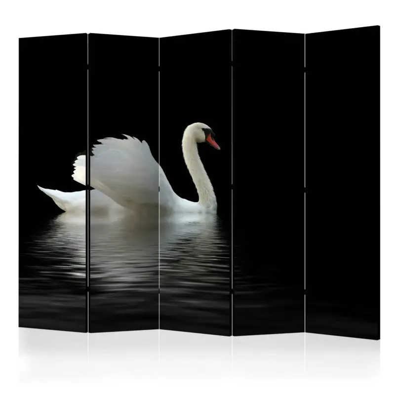 Promotion Saisonnière Kamerscherm - swan (black and white) II [Room Dividers] - 225x172