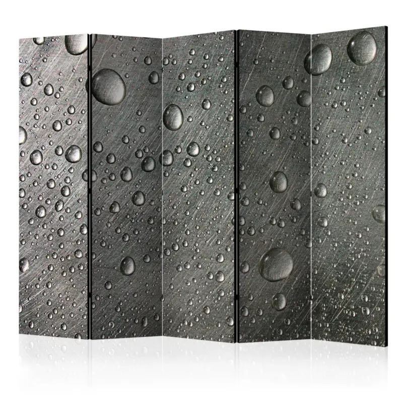 Kamerscherm - Steel surface with water drops II [Room Dividers] - 225x172 Must-Have