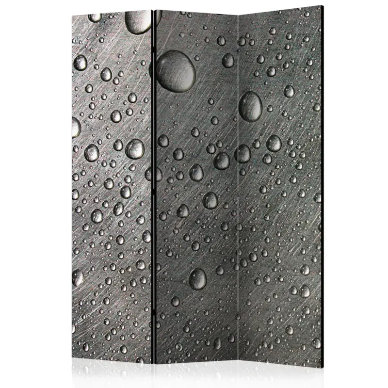 Promotion Saisonnière Kamerscherm - Steel surface with water drops [Room Dividers] - 135x172