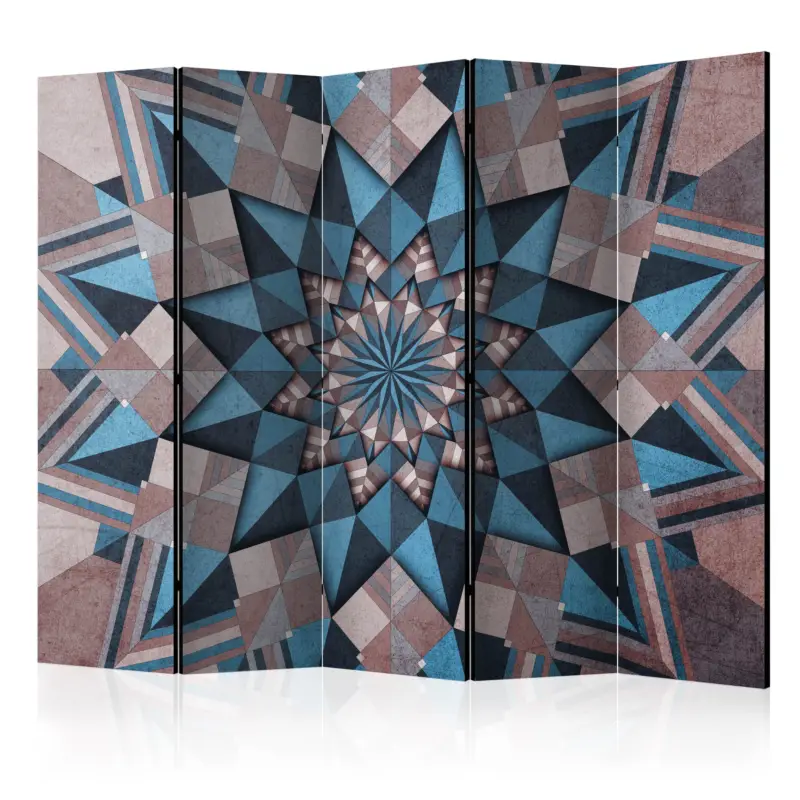 Nouvelle Collection Kamerscherm - Star Mandala (Brown and Blue) II [Room Dividers] - 225x172