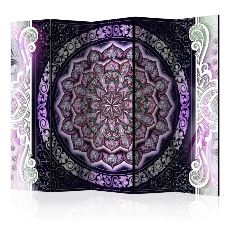 Kamerscherm - Round Stained Glass (Violet) II [Room Dividers] - 225x172 Nouvel Arrivage