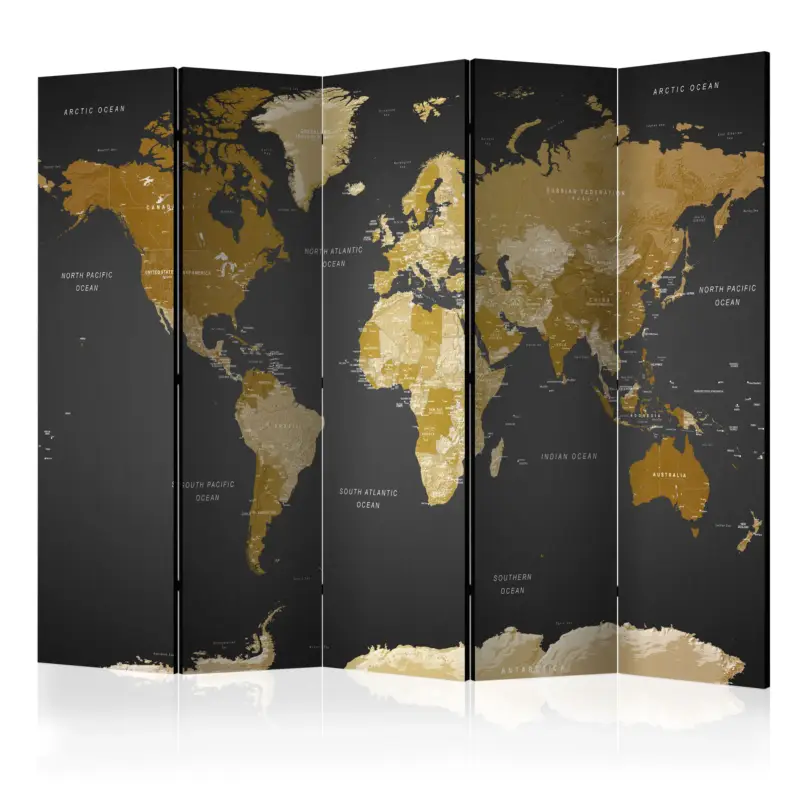 Meilleur Prix Kamerscherm - Room divider - World map on dark background - 225x172