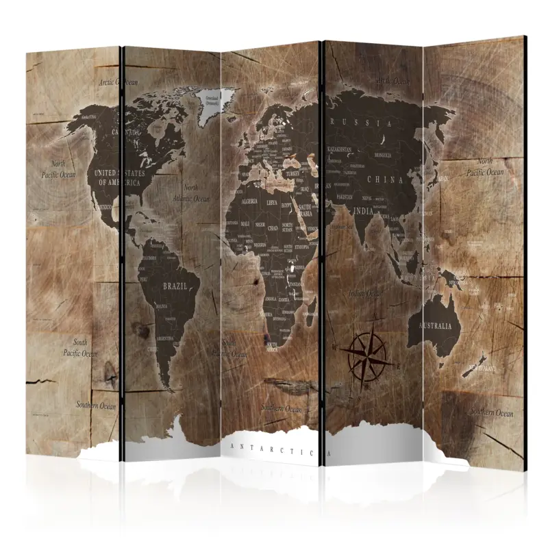 Prix Bas Kamerscherm - Room divider  Map on the wood - 225x172