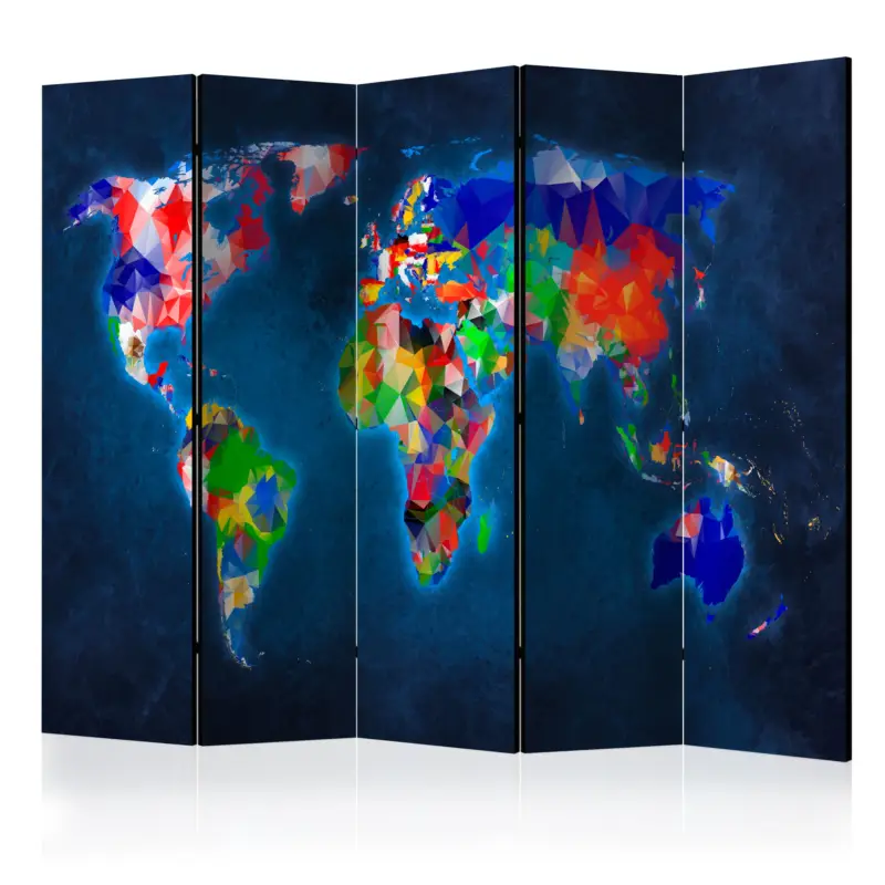 Retour Gratuit Kamerscherm - Room divider  Colorful map - 225x172