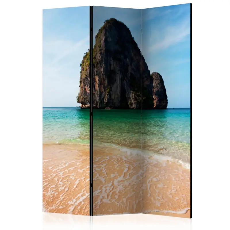 Kamerscherm - Rock formation by shoreline, Andaman Sea, Thailand [Room Dividers] - 135x172 Offre Limitée