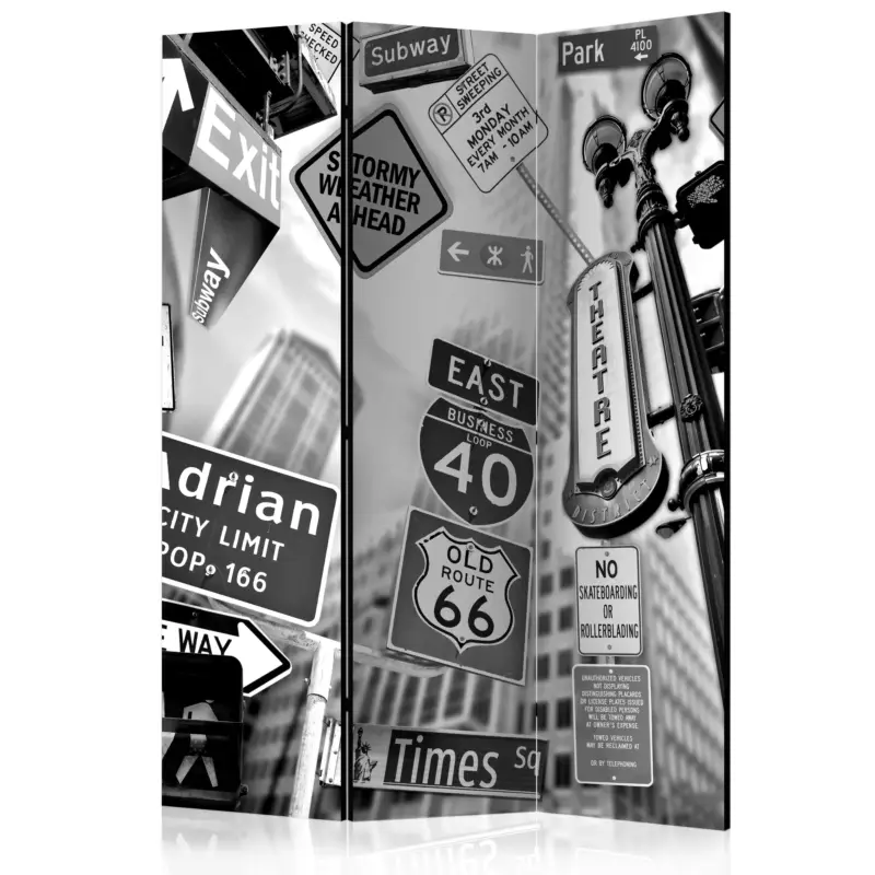 Kamerscherm - Roads to Manhattan [Room Dividers] - 135x172 Prix Bas