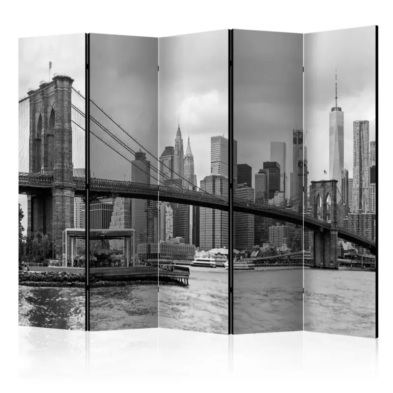 Kamerscherm - Road to Manhattan (Black and White) II [Room Dividers] - 225x172 Promotion Saisonnière