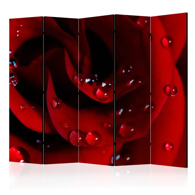 Promotion Kamerscherm - Red rose with water drops II [Room Dividers] - 225x172