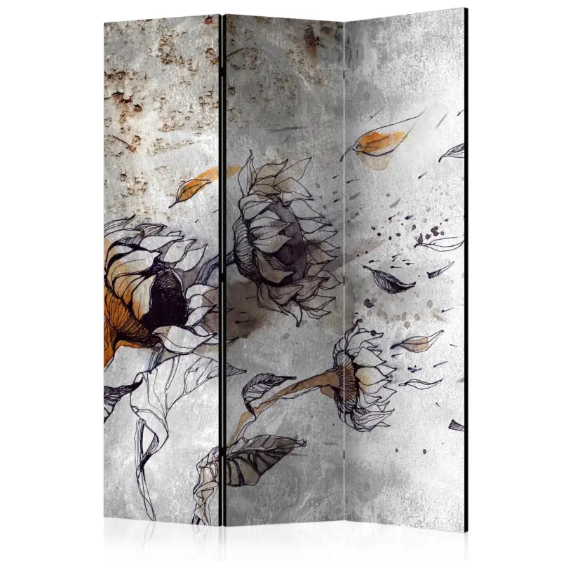 Retour Gratuit Kamerscherm - Recall sunflowers [Room Dividers] - 135x172