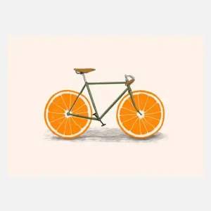 Orange Wheels Canvasprint (30x40 cm) Commander Maintenant