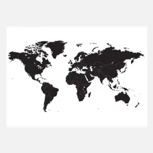 World Map - Black Canvasprint (30x40 cm) Must-Have