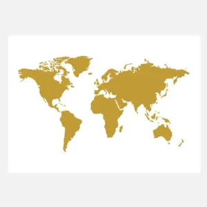 Prix Promo World Map Gold Canvasprint (30x40 cm)