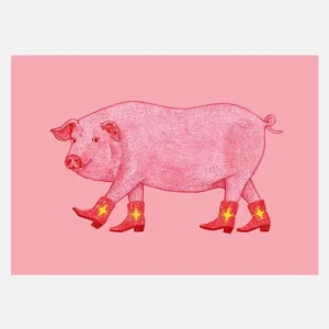 Marjorie The Cowgirl Pig Canvasprint (30x40 cm) Vente Flash