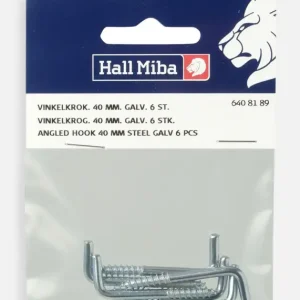Authentique Hoekhaak 40 mm staal gegalvaniseerd 6 stuks