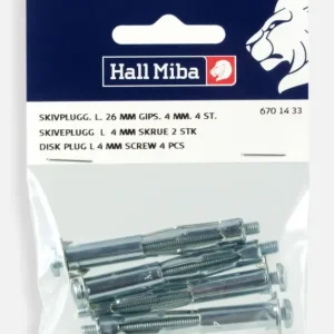 Usine Directe Schroeven en pluggen voor gipsmuur L 4 mm - 4 stuks