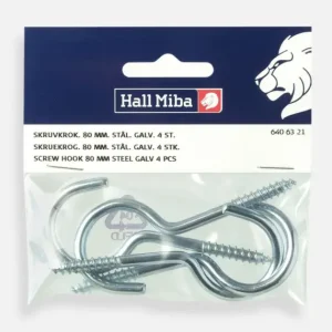 Schroefhaak 80 mm staal gegalvaniseerd 4 stuks Dernière Chance