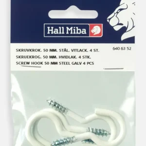 Prix Bas Schroefhaak 50 mm staal wit gelakt 4 stuks