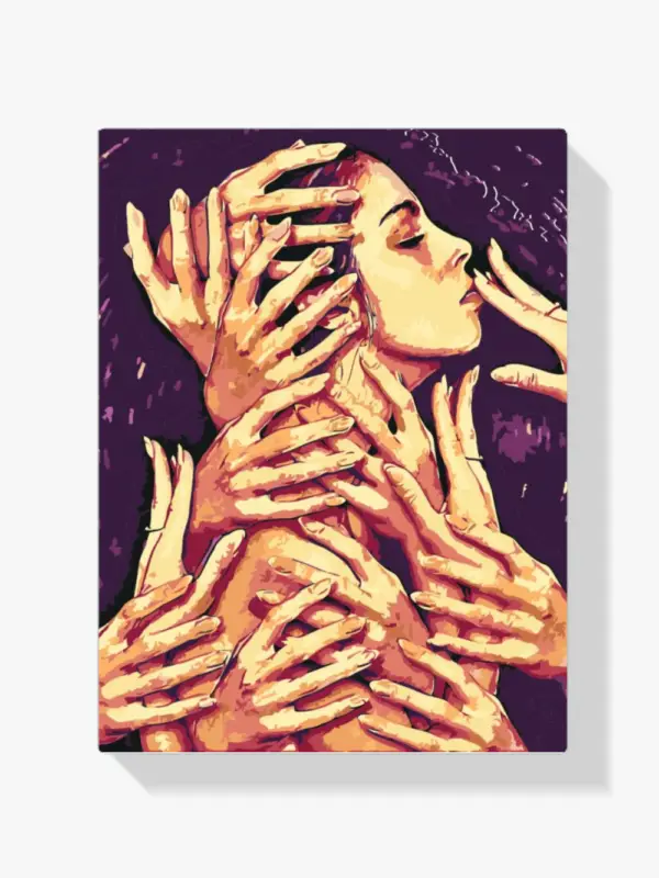 Vente Directe Schilderen op nummer – Vrouw in haar handpalmen - 70x80cm