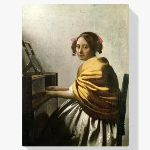 Achat Immédiat Schilderen op nummer – Jonge vrouw bij een maagd - 60x60cm