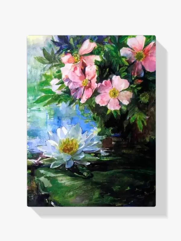 Vente Directe Schilderen op nummer – Rozen en waterlelies - 80x90cm